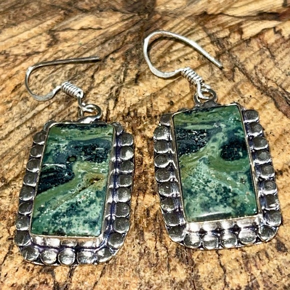 Kambaba Jasper Earrings 1 7/8” - Picture 5 of 7